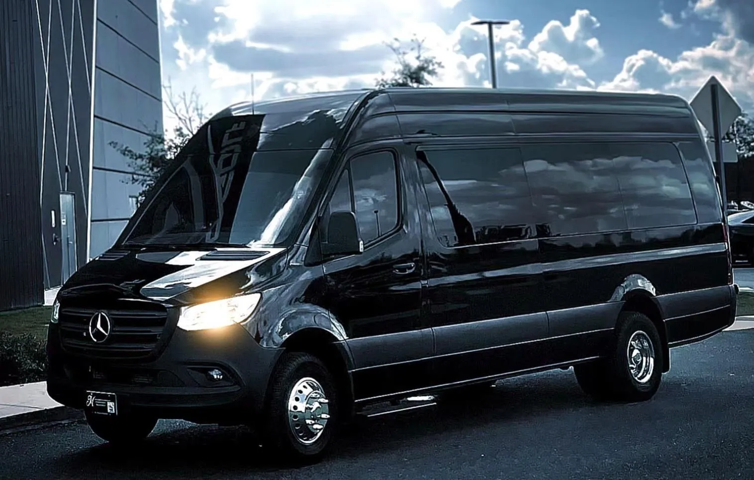 Black luxury Sprinter executive passenger van