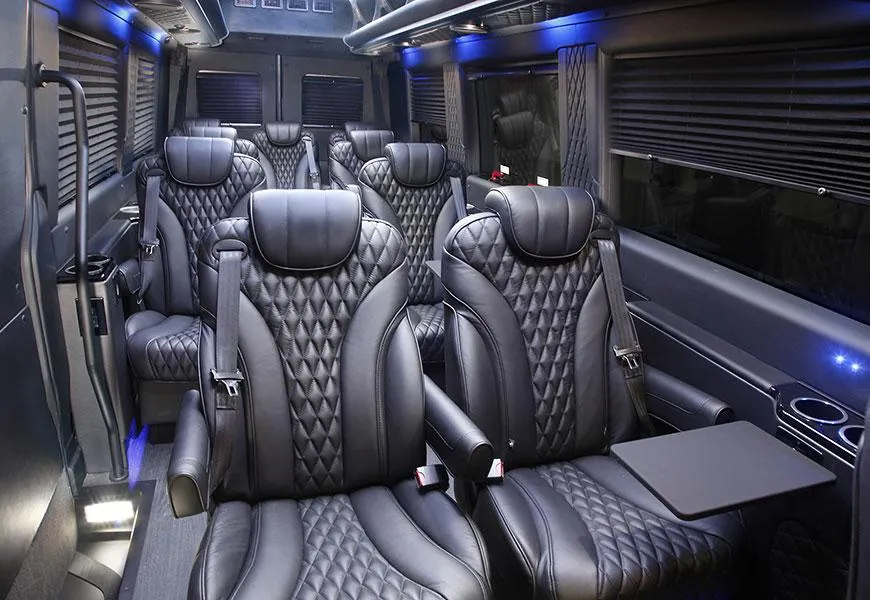 Luxury Sprinter executive cabin with captain seating